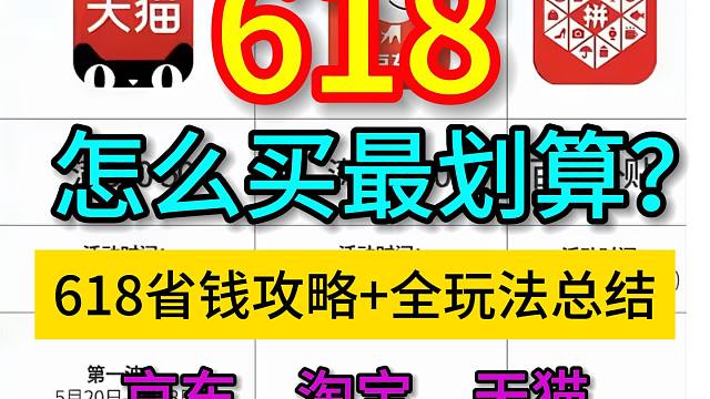 2024年618哪天买、怎么买最划算？淘宝京东618购买攻略+无门槛红包攻略大分享！红包/省钱/61