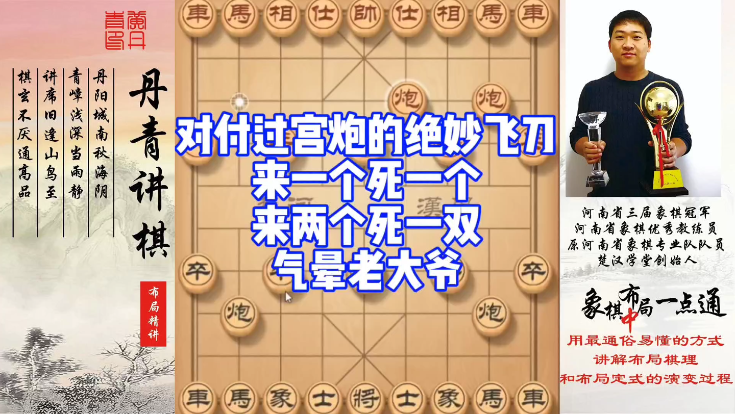对付过宫炮的绝妙飞刀，来一个死一个，来两个死一双！如何学习布局，中，残局？如何快速提升象棋水平系统学
