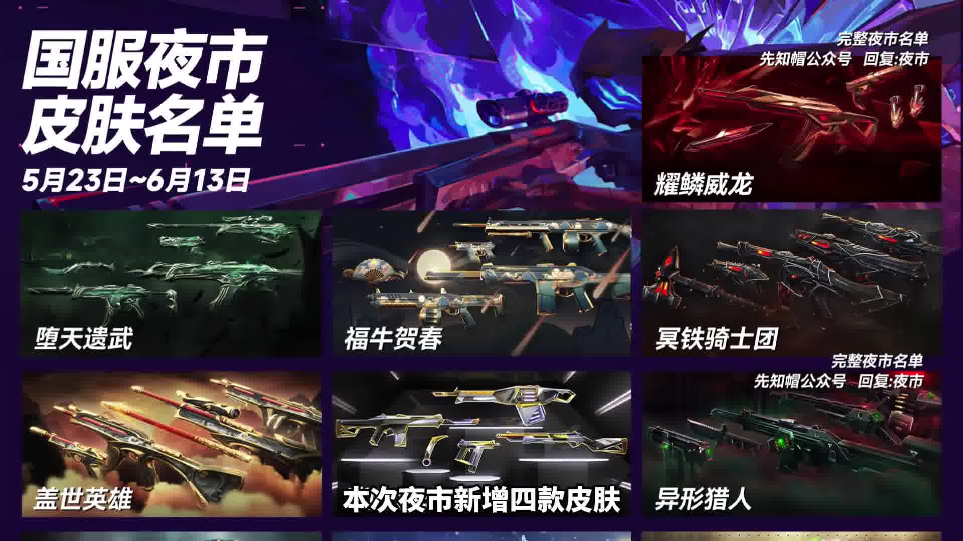 本赛季夜市开启时间确定，夜市新增四套枪皮！