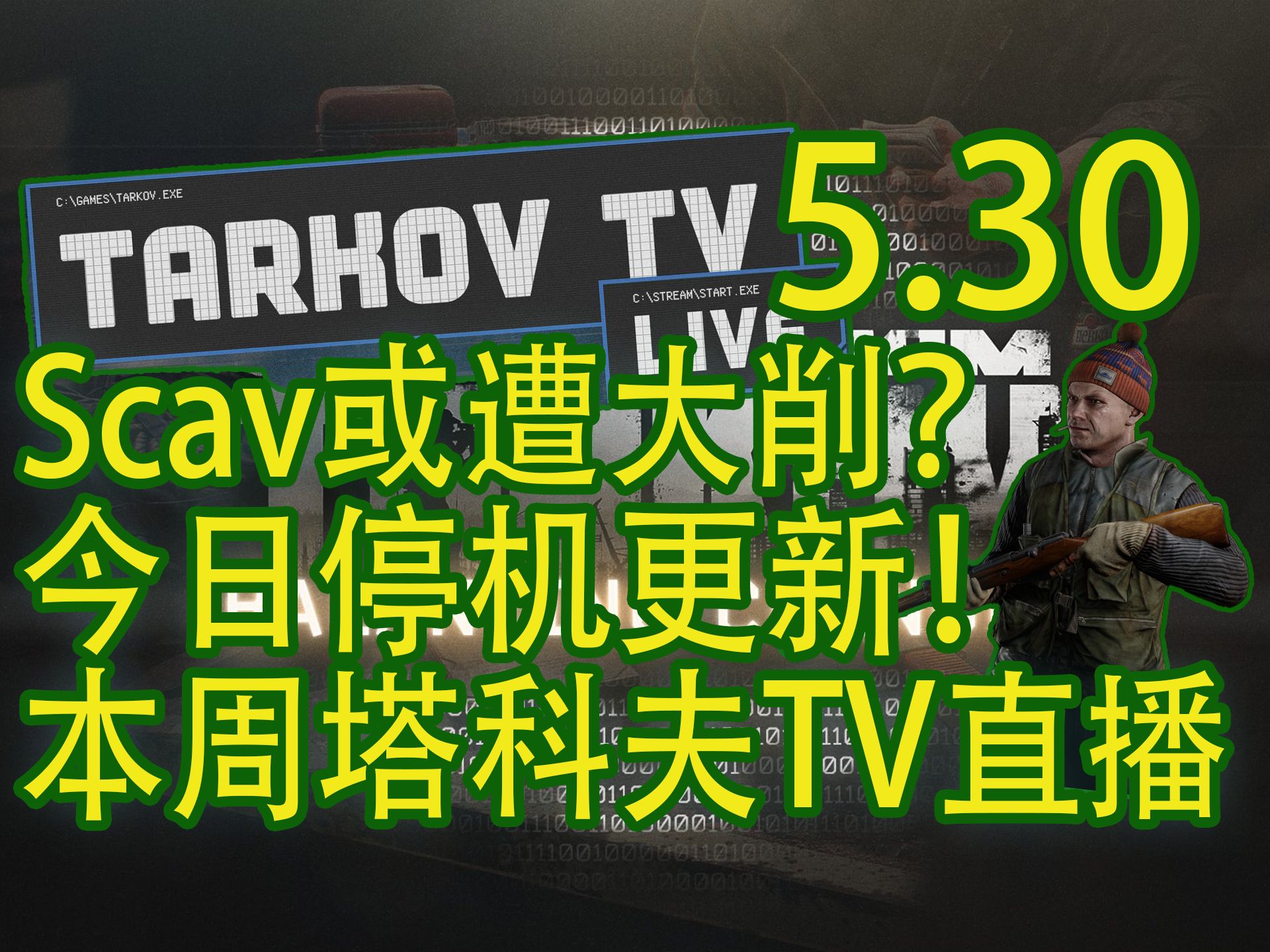 【塔科夫速递】玩家Scav随机地图！感知技能或遭移除？今天停机更新！本周塔科夫TV直播！