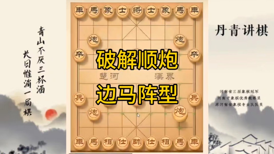 河南省冠军黄丹青讲棋，象棋怎么学，象棋教学，破解顺炮边马阵型，讲解棋理，系统学习象棋。
