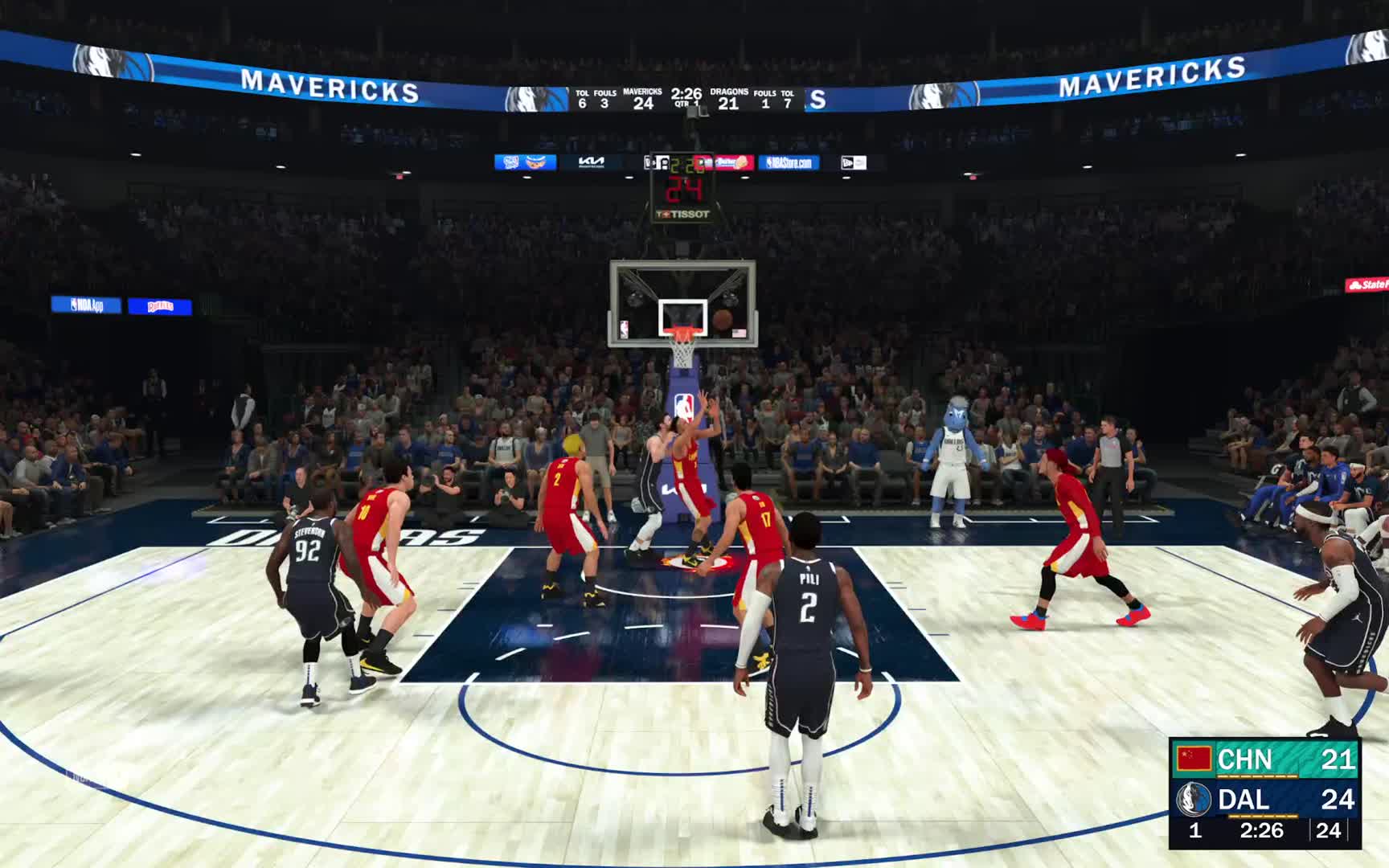 S9赛季 常规赛-中国队vs独行侠 64-56 上半场