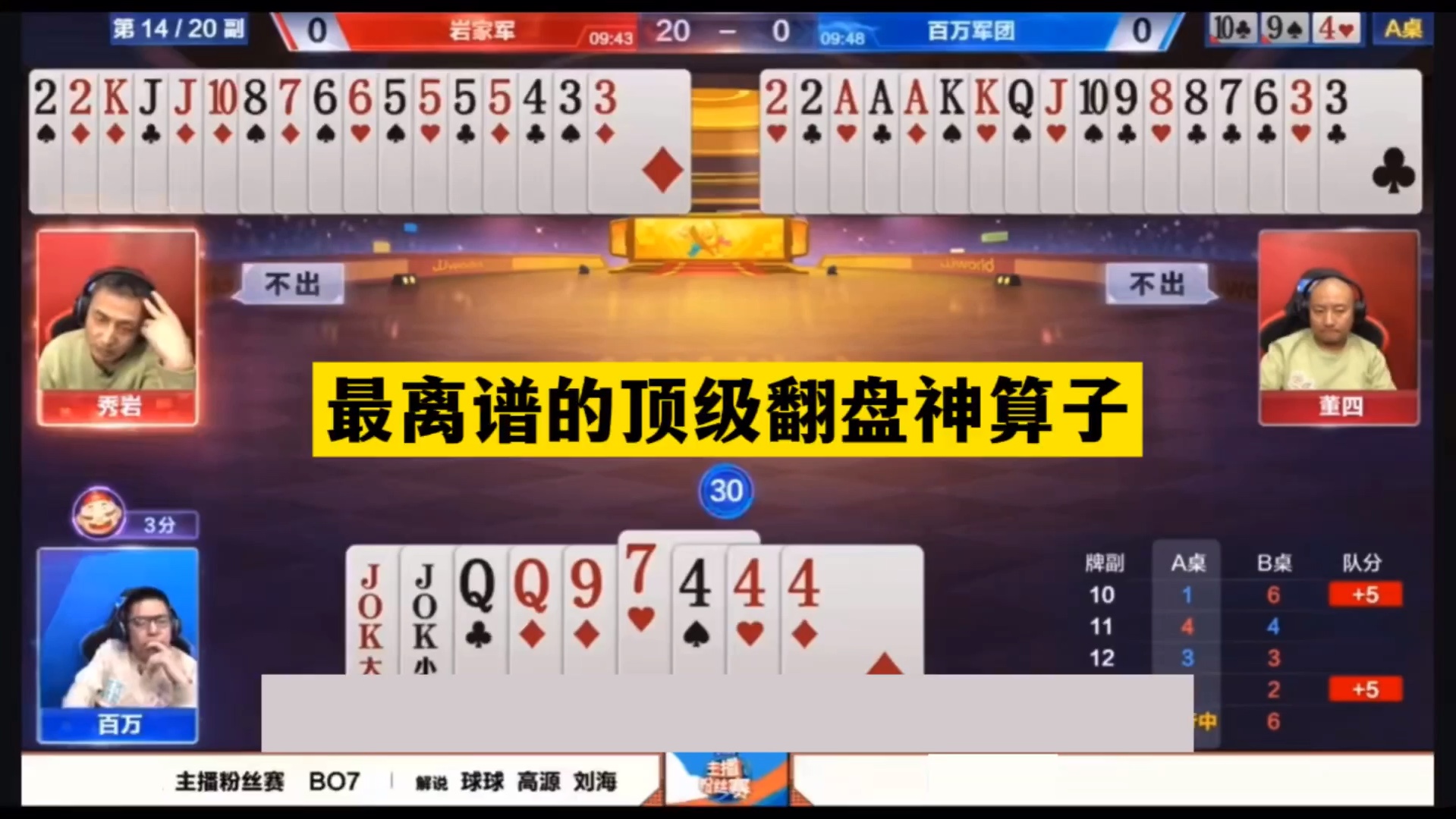 斗地主：最离谱的顶级翻盘神算子！战力不输掘开！摄像头前发威