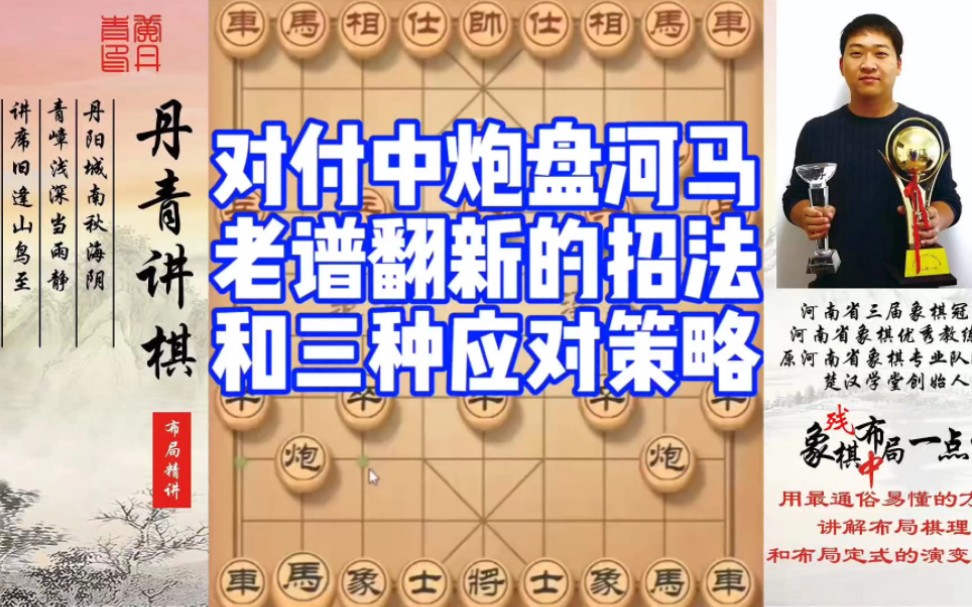 对付中炮盘河马老谱翻新的招法，和三种应对策略！如何学习布局、中局、残局？如何快速提升象棋水平系统学棋