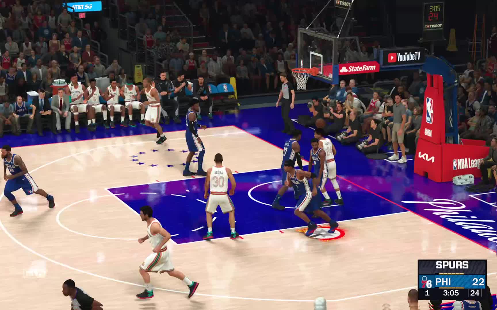 S9赛季 常规赛-马刺vs75人 59-61 上半场