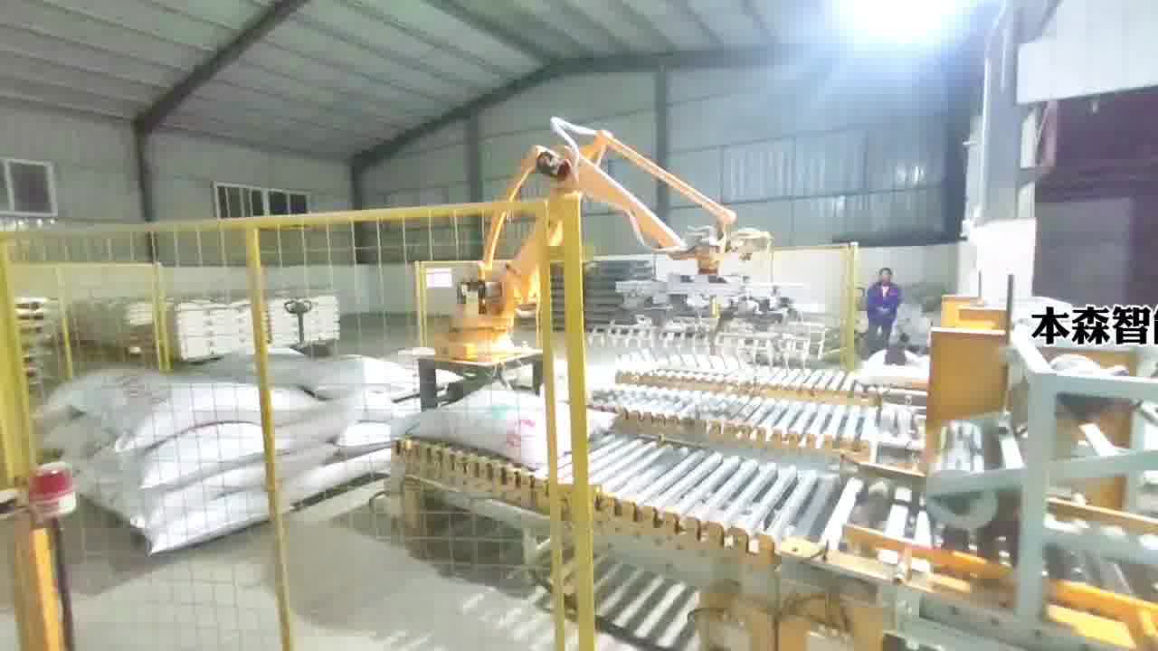 双抓三线机器人码垛不同产品