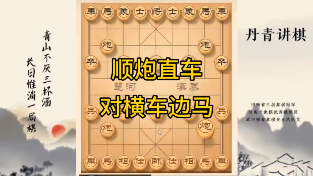 河南省冠军黄丹青讲棋，象棋怎么学，象棋教学，顺炮直车对横车边马，讲解棋理，系统学习象棋。