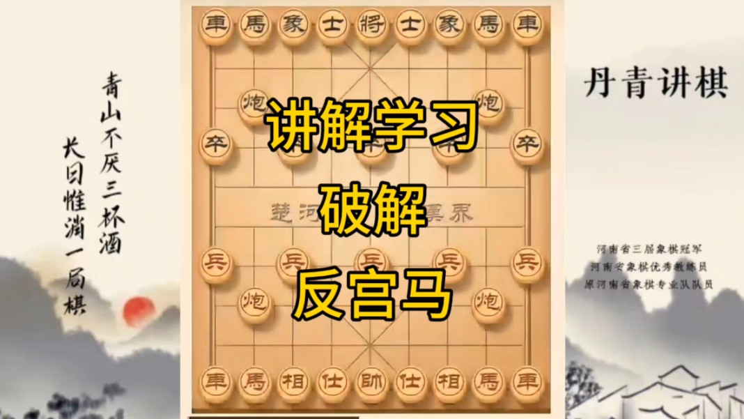 河南省冠军黄丹青讲棋，象棋怎么学，象棋教学，讲解学习五八炮破解反宫马，讲解棋理，系统学习象棋。
