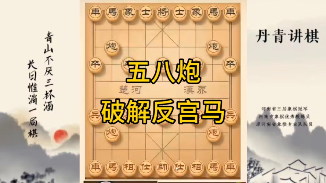 河南省冠军黄丹青讲棋，象棋怎么学，象棋教学，五八炮破解反宫马，讲解棋理，系统学习象棋。
