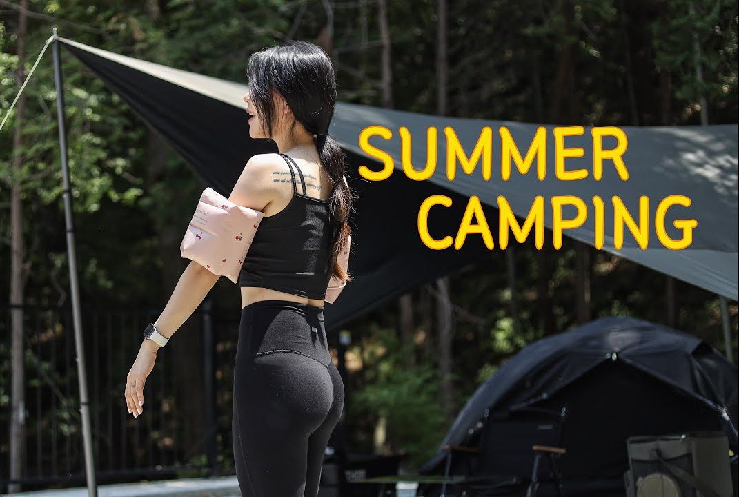 正当我想找个地方露营的时候，天气突然变得太热了。  我去泗川露营，那里有游泳池在豪华露营地享受夏季露