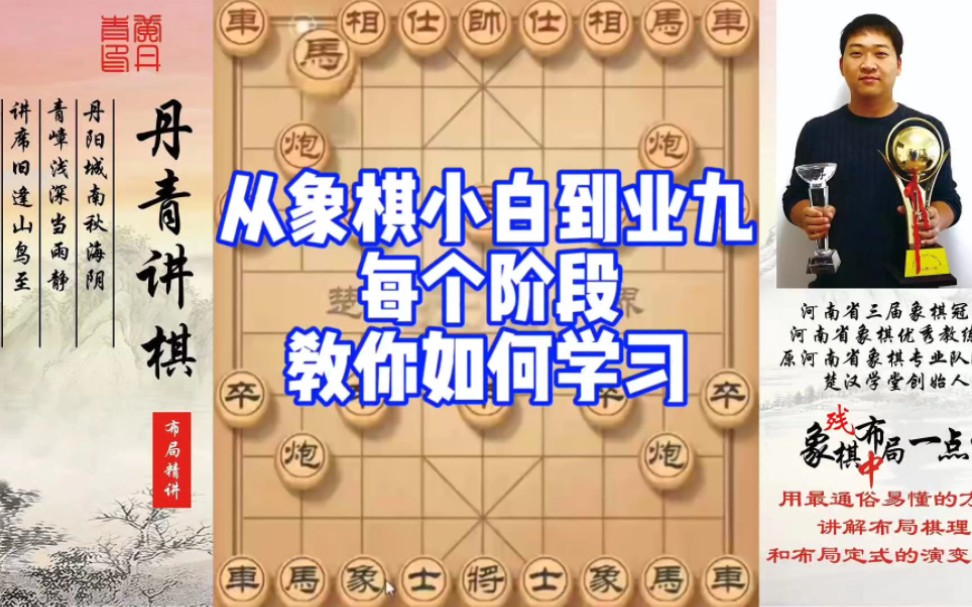 从象棋小白到业九，每个阶段教你如何系统学习！如何快速提升象棋水平系统学棋？如何学习布局，中局，残局？