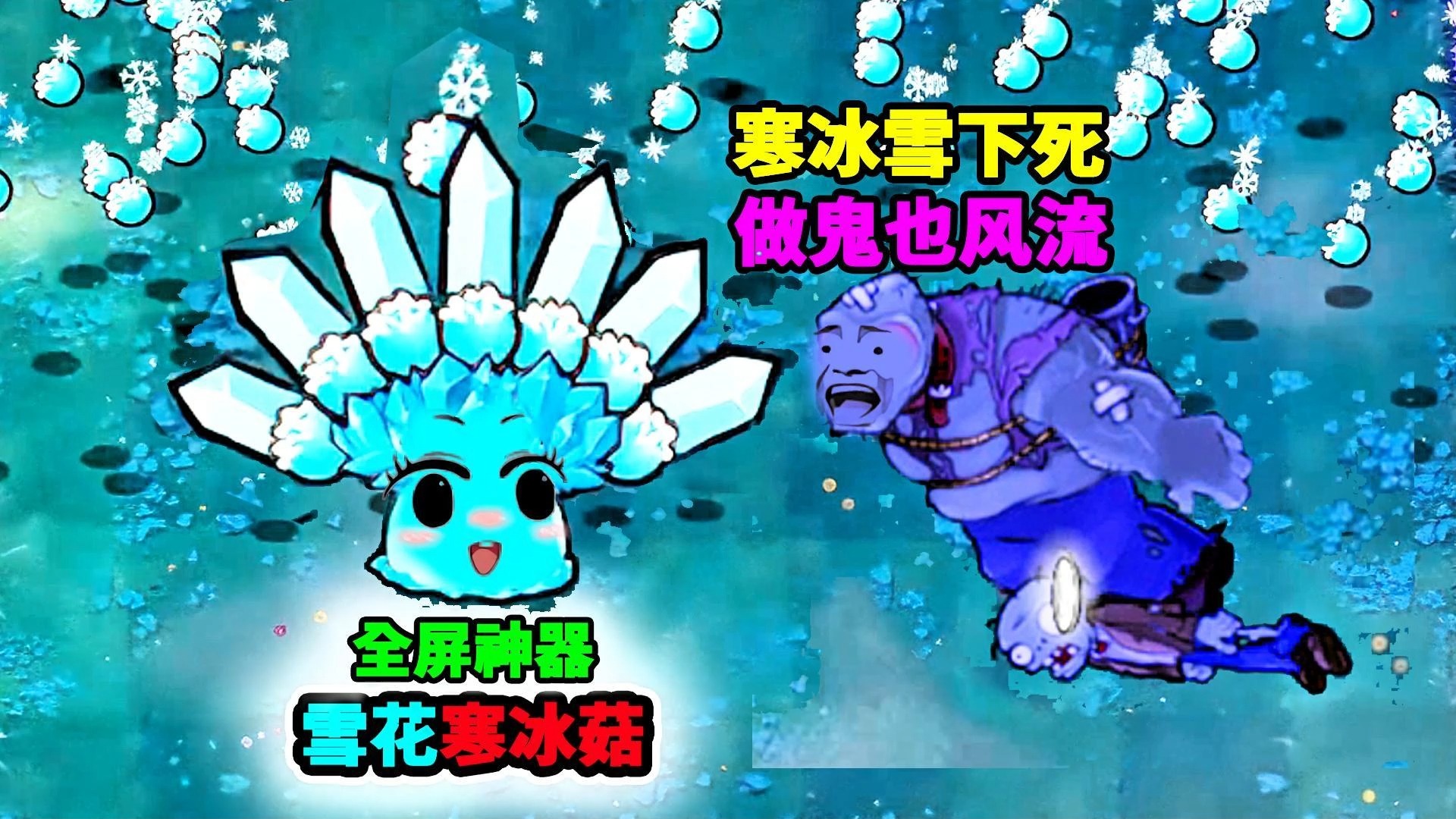 杂交全屏神器雪花寒冰菇：寒冰雪下死做鬼也风流