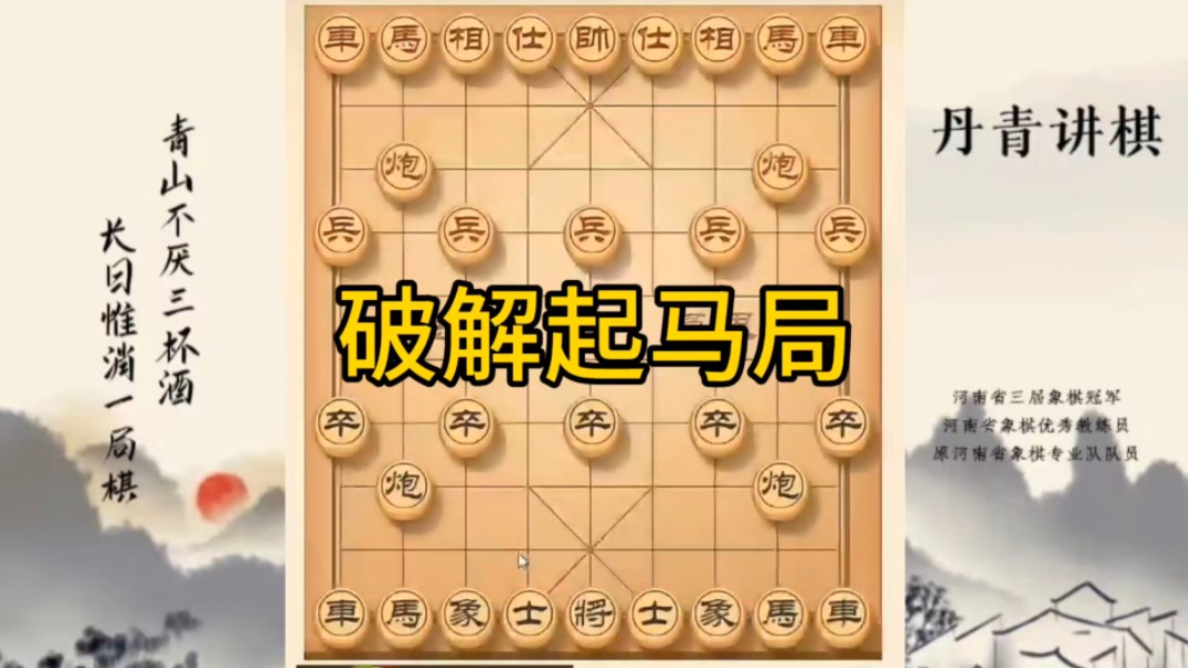 河南省冠军黄丹青讲棋，象棋怎么学，象棋教学，破解起马局，讲解棋理，系统学习象棋。
