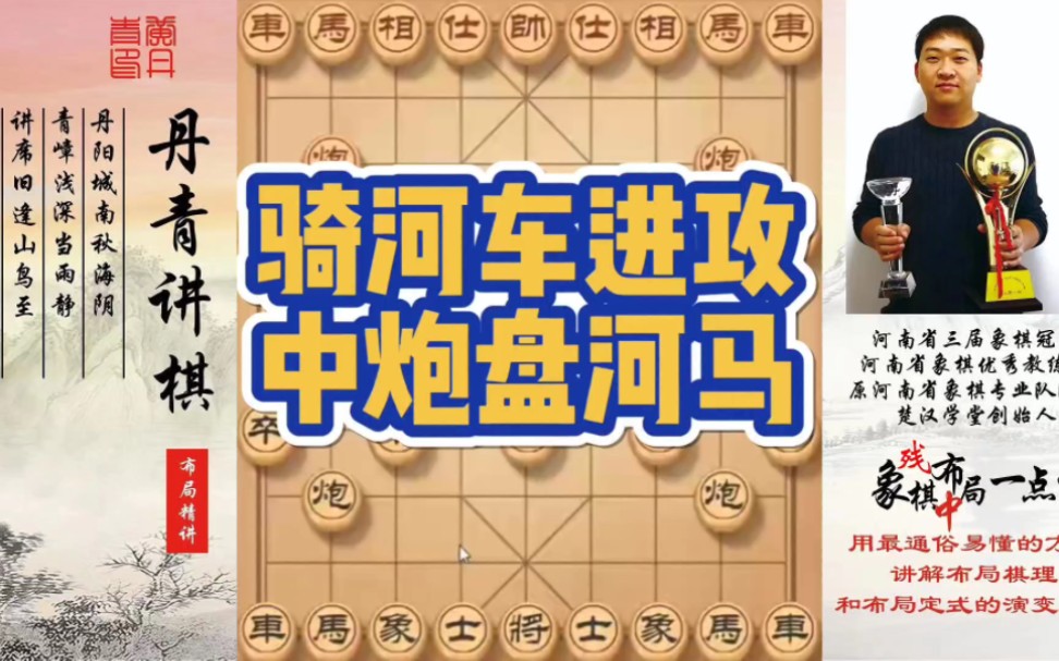 骑河车进攻中炮盘河马！如何快速提升象棋水平系统学棋？如何学习布局、中局、残局？少走弯路，真心教棋，带