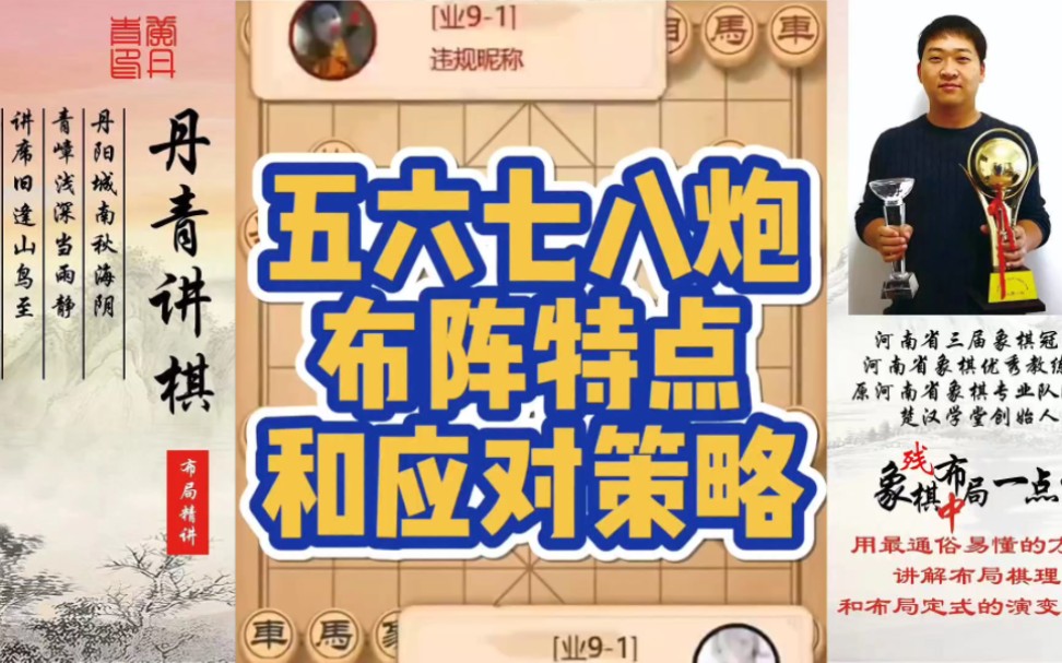 五六、七、八炮布阵特点和应对策略！如何快速提升象棋水平系统学棋？如何学习布局、中局、残局？少走弯路，