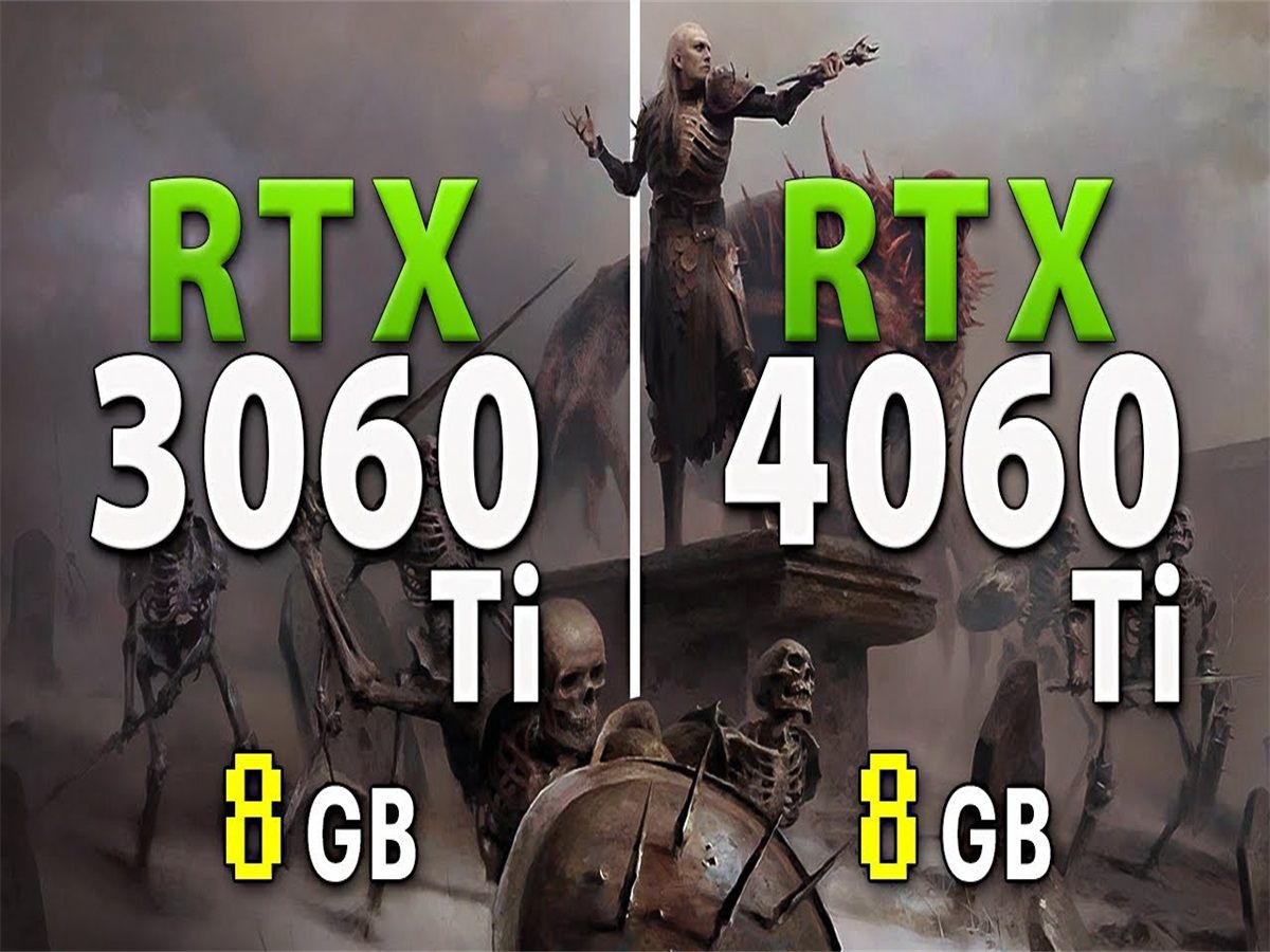 RTX 2060 6G vs RTX 3060Ti、4060Ti 8G  显卡对比（1080P分辨率