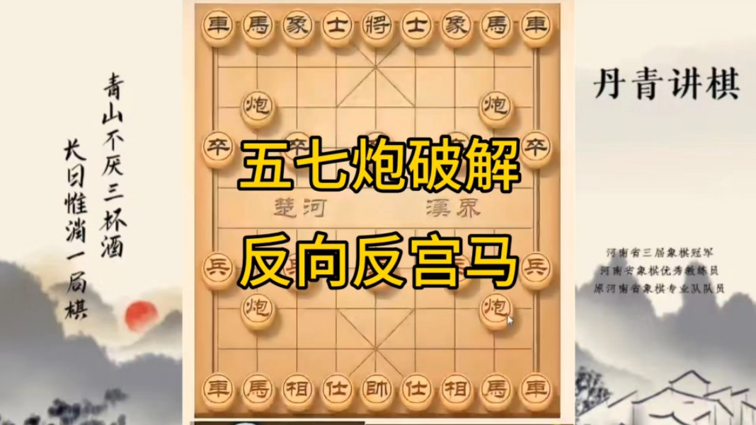 河南省冠军黄丹青讲棋，象棋怎么学，象棋教学，五七炮破解反向反宫马，讲解棋理，系统学习象棋。