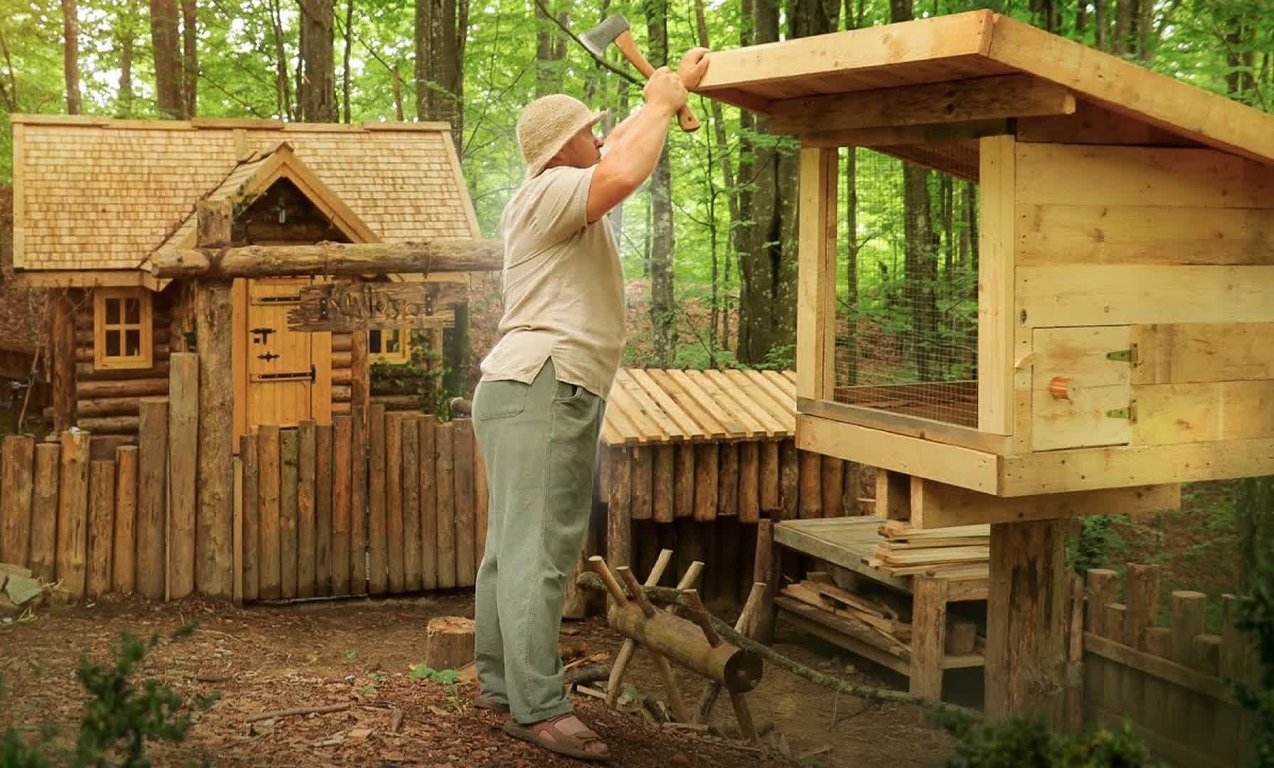 独居在森林里的养老生活，每日钓钓鱼做做家居，真的是令人羡慕