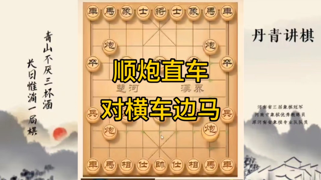 河南省冠军黄丹青讲棋，象棋怎么学，象棋教学，顺炮直车对横车边马，讲解棋理，系统学习象棋。