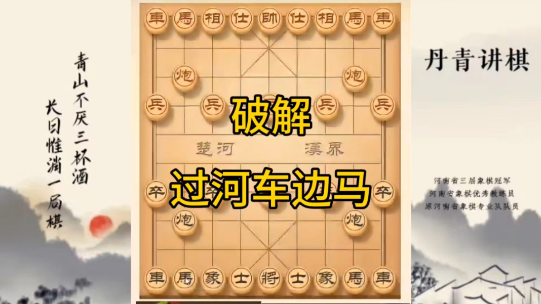 河南省冠军黄丹青讲棋，象棋怎么学，象棋教学，破解过河车边马，讲解棋理，系统学习象棋。