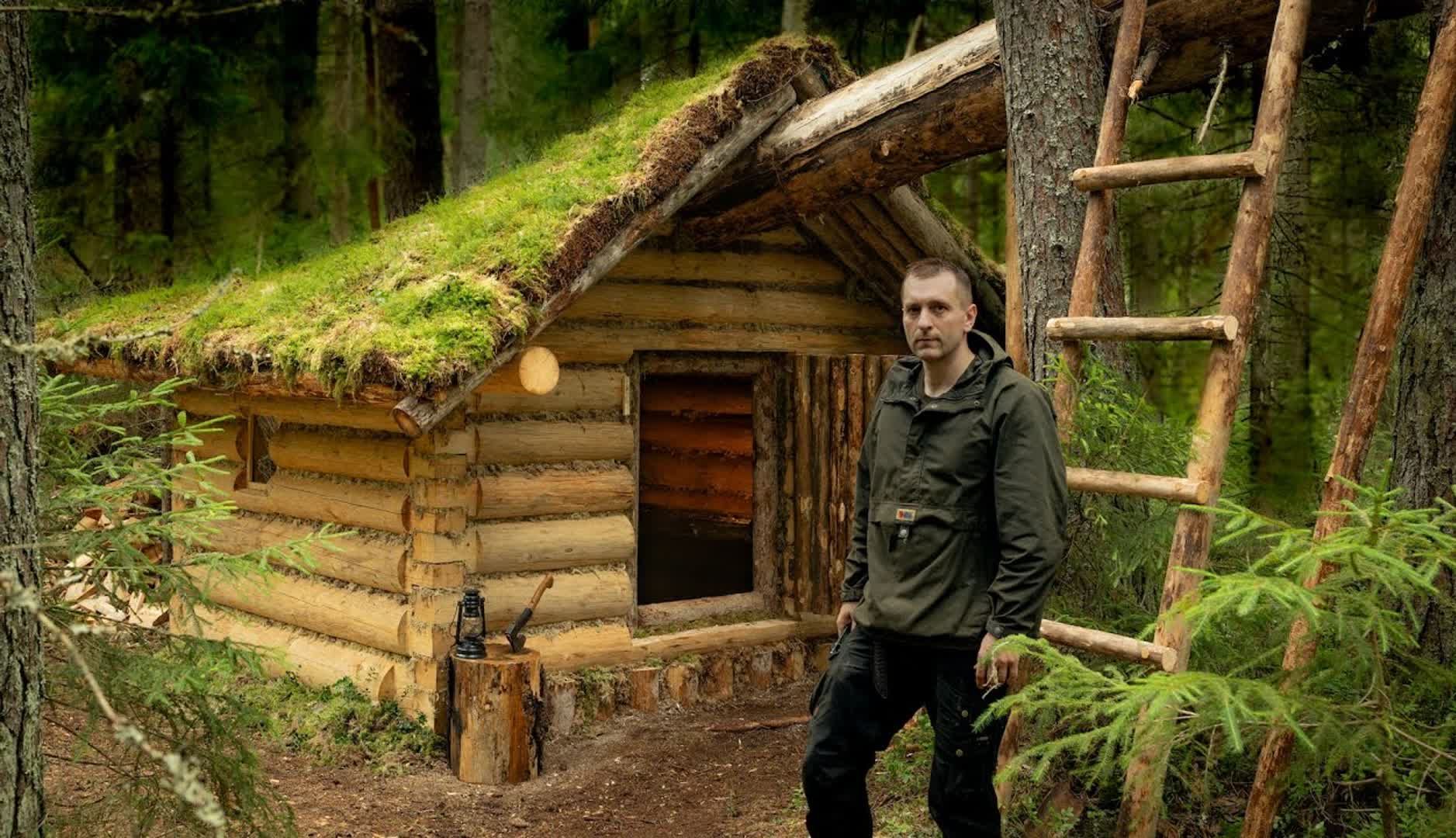 独自进入广袤无垠的原始森林，凭借手艺建造套木屋，居住太奢华了