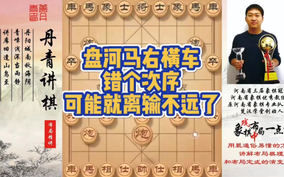 盘河马右横车，错个次序，就离输不远了！如何快速提升象棋水平系统学棋？如何学习布局，中局，残局？少走弯