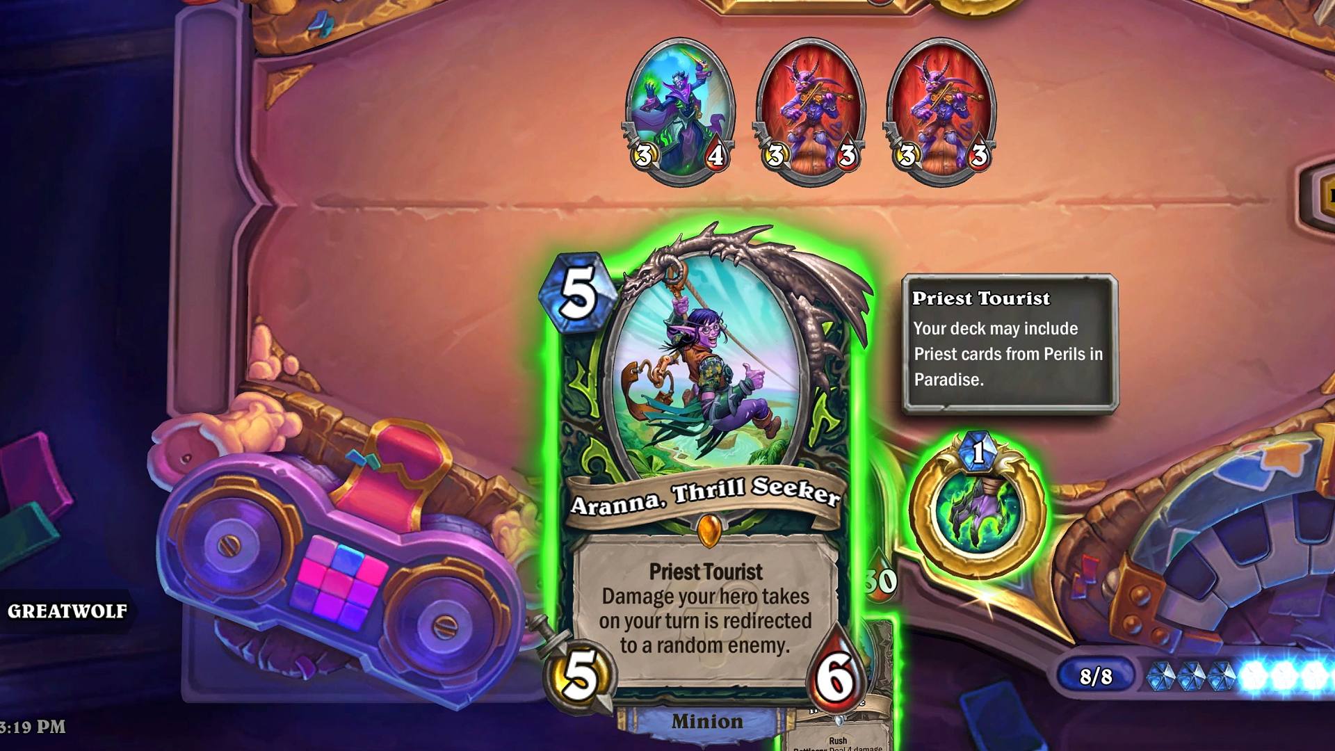 【新卡】恶魔猎手传说随从【极限追逐者阿兰娜】动画演示