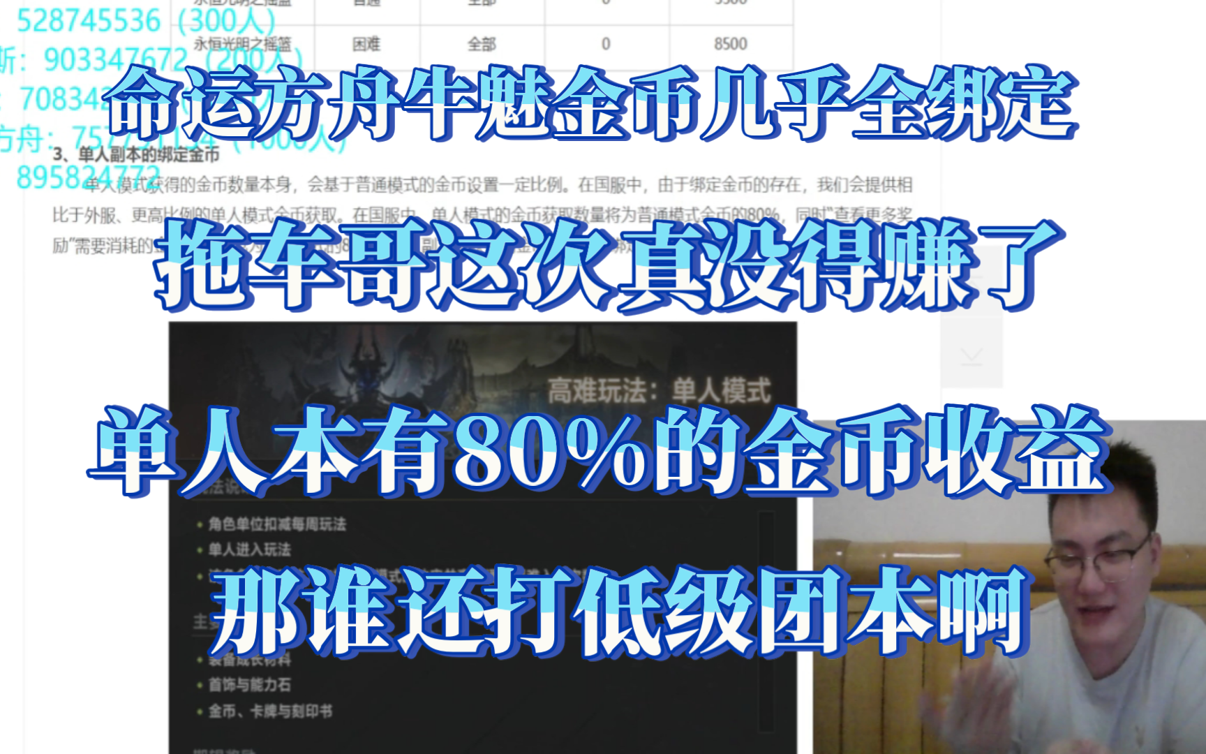命运方舟低级团本全部死完，单人本或将成为主流，这波头部玩家和搬砖党都麻了。