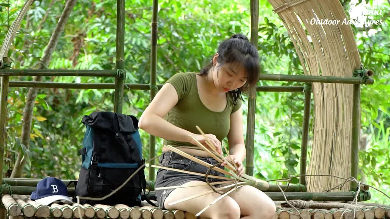 雨林中单人生存整整 38 天 - 在避难所中放松身心，聆听自然声音