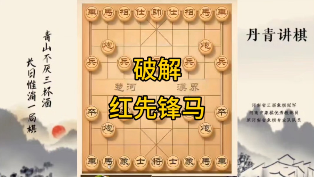 河南省冠军黄丹青讲棋，象棋怎么学，象棋教学，破解红先锋马，讲解棋理，系统学习象棋。