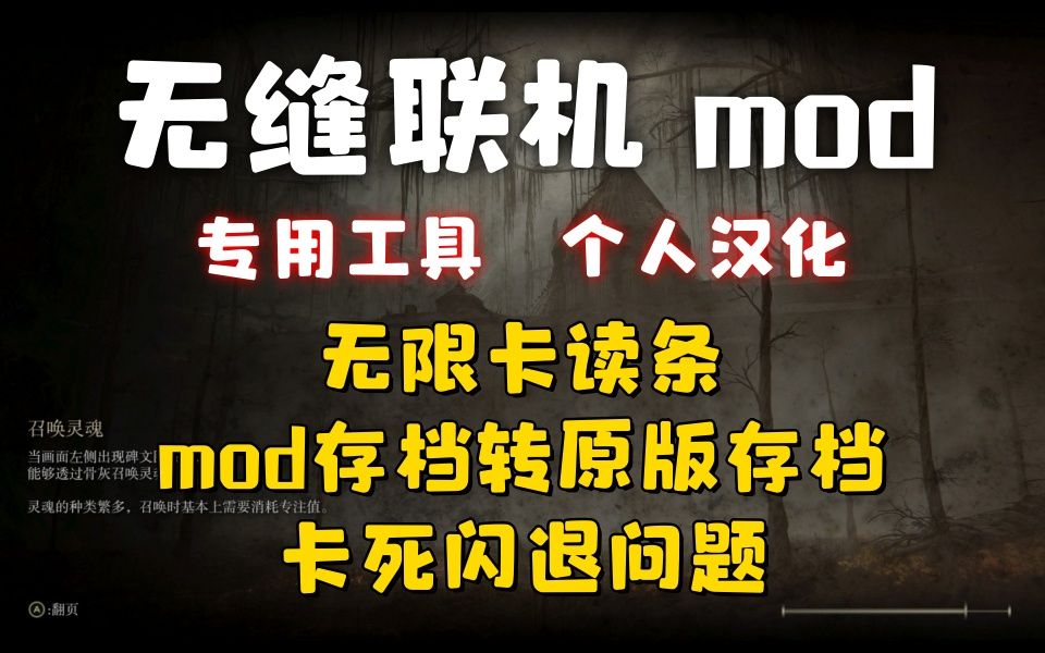 【艾尔登法环dlc】无限卡读条、反向继承、闪退？无缝联机mod专用工具汉化版，一键解决！（steam