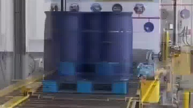 化工桶托盘自动缠绕防爆缠绕包装机