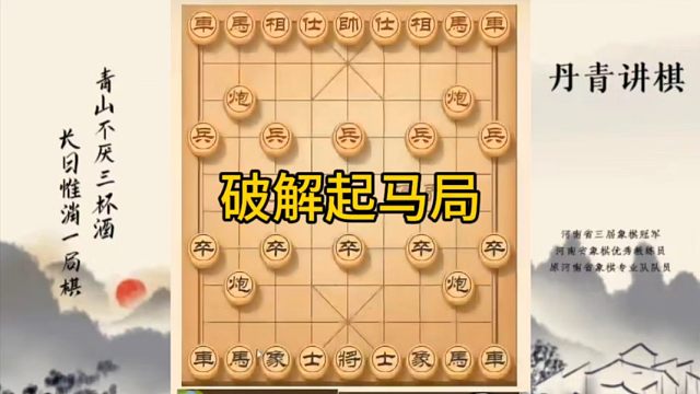 河南省冠军黄丹青讲棋，象棋怎么学，象棋教学，破解起马局，讲解棋理，系统学习象棋。