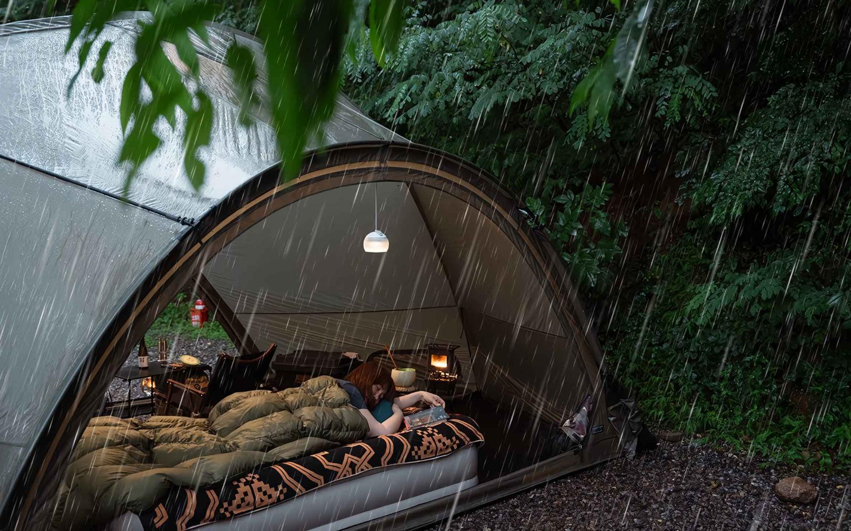 雨中帐篷疗愈，美食美酒伴雨声！解压视频.沉浸式助眠.露营电影