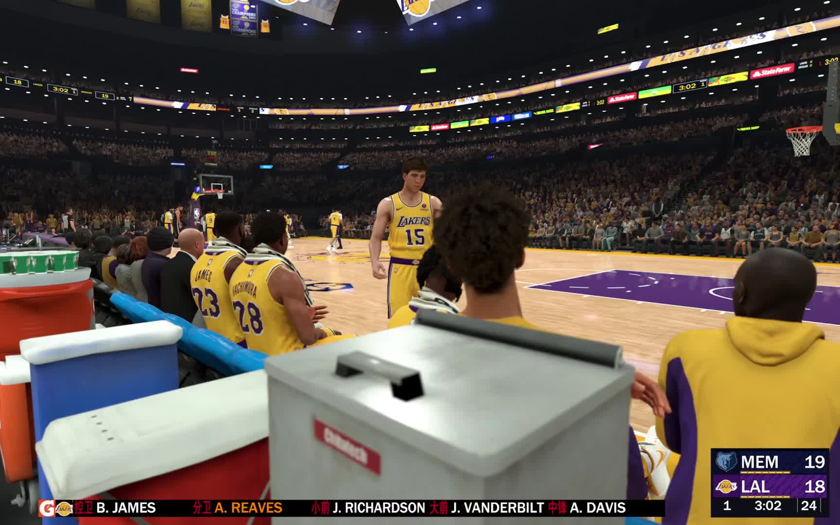 第一赛季-附加赛 西区首轮 灰熊vs湖人 60-48 上半场