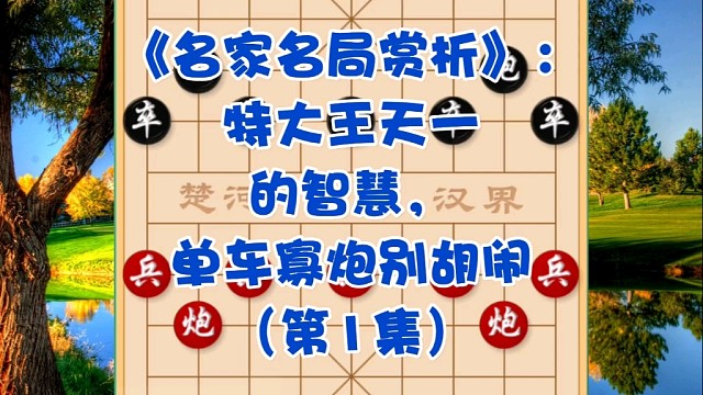 《名家名局赏析》：特大王天一的智慧，单车寡炮别胡闹（第1集）