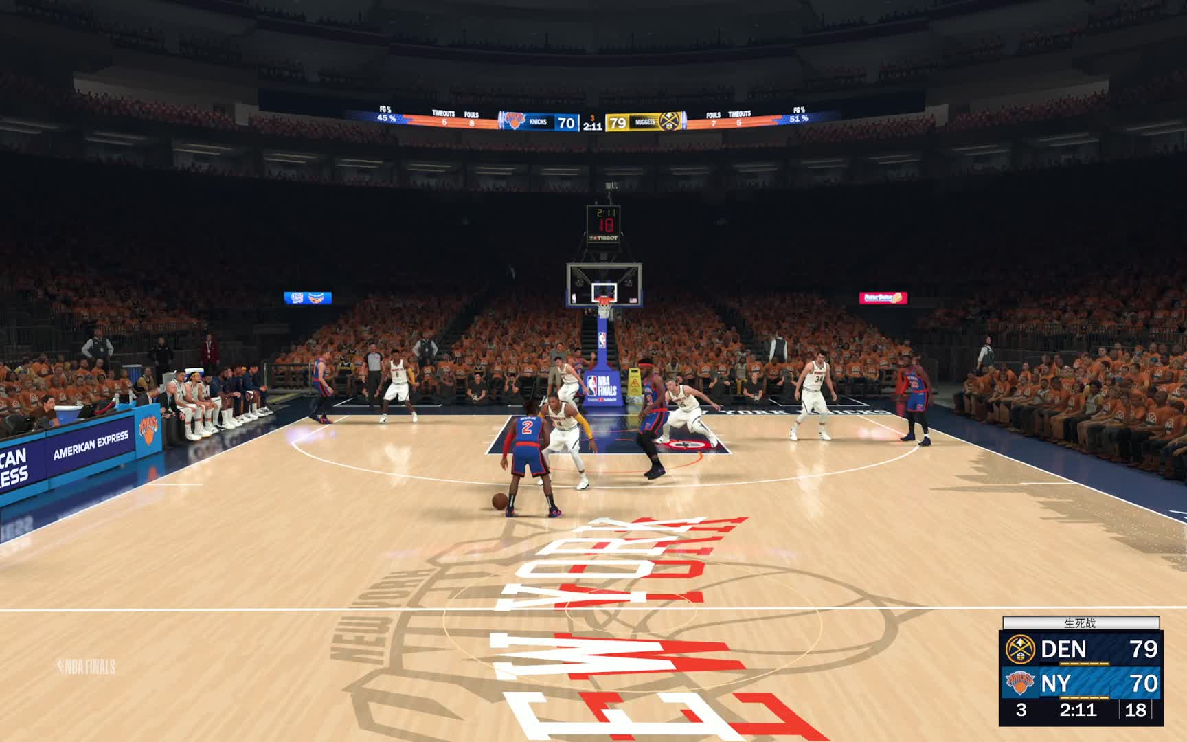 第一赛季-总决赛G7 掘金vs尼克斯 109-109 常规时间