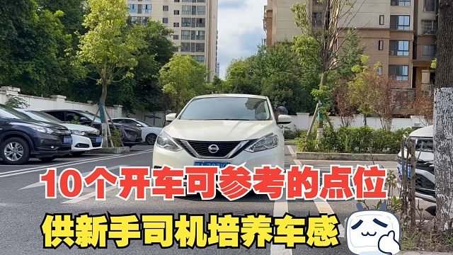 总结10个开车可参考的点位，供新手司机培养车感，掌握开车技能