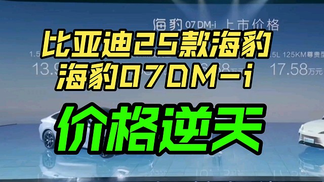 【价格逆天】比亚迪2025款海豹｜海豹07DM-i发布会价格公布，弹幕疯了！香吗？