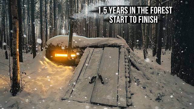 花费了足足1年半时间，才将这座地底大型防空洞建造完成，森林里也可以过日子了