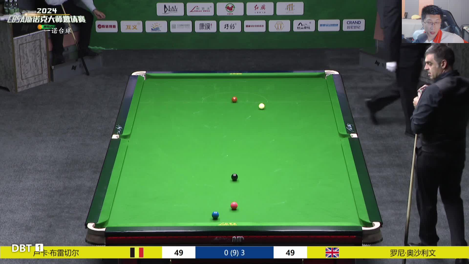 奥沙利文 vs卢卡·布雷塞尔 2024CBSA斯诺克大师邀请赛 一诺解说