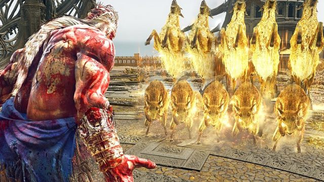 法环：10头雷电大山羊VS全BOSS