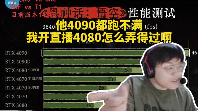 脚神sask看极客湾测试不同显卡跑《黑神话：悟空》性能测试，看到4090开满画质平均帧只有46帧直接