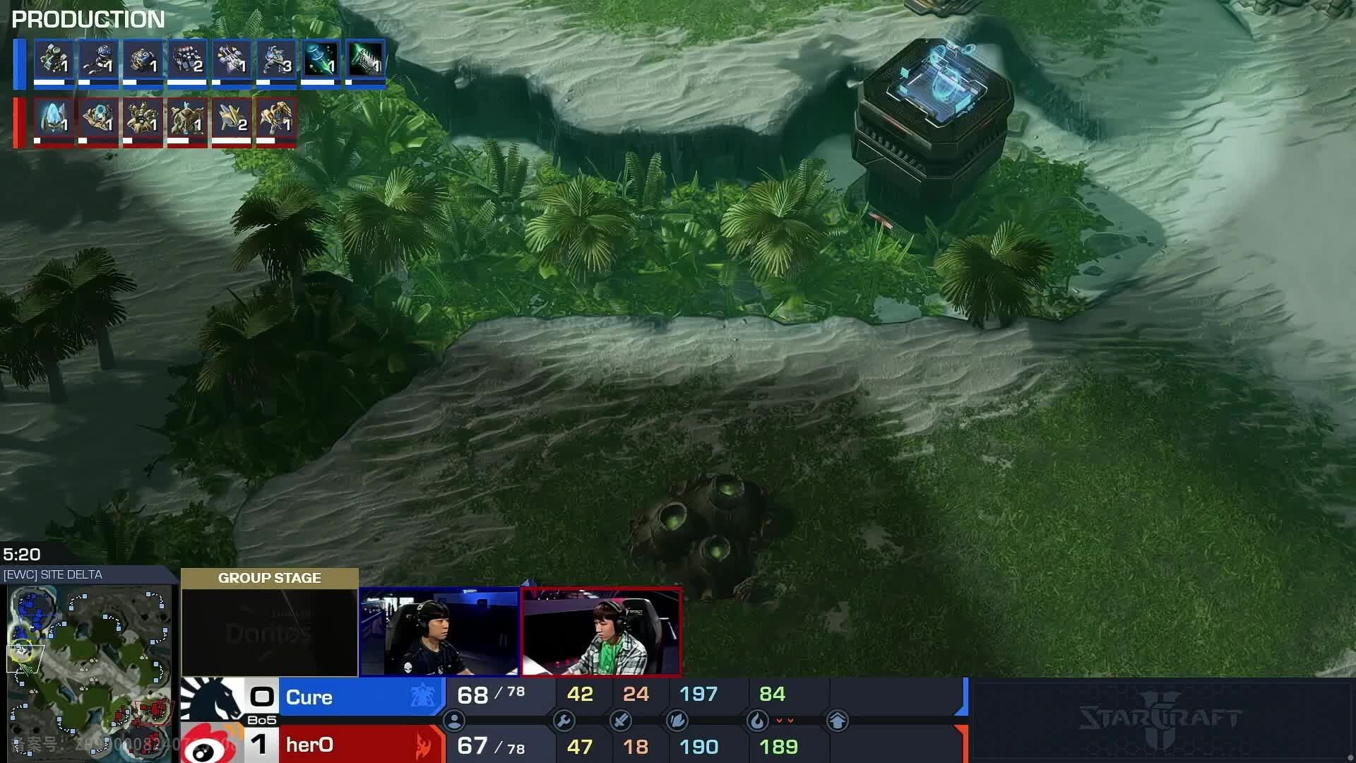 herO vs Cure EWC星际争霸小组赛