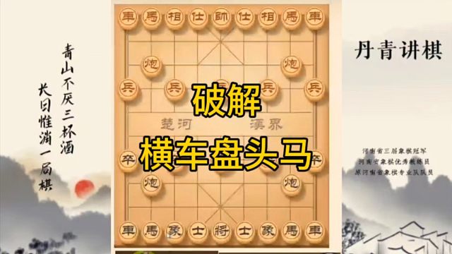 河南省冠军黄丹青讲棋，象棋怎么学，象棋教学，破解横车盘头马，讲解棋理，系统学习象棋。