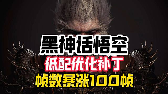 暴涨100帧!低配也能帧数爆炸式增涨【黑神话悟空】低配画质设置性能优化补丁！