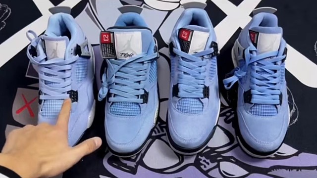 【小白必看】AJ4大学蓝国产四个版本对比，全程干货无尿点，学会了都不用趴地下去分辨鞋子好坏