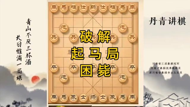 河南省冠军黄丹青讲棋，象棋怎么学，象棋教学，破解起马局，讲解棋理，系统学习象棋。