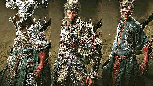 黑神话悟空：全盔甲、武器展示（英文版）