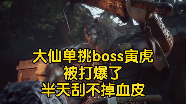 大仙杯寅虎打爆了哈哈，打了十多分钟，血条都刮不掉多少，最后直接放弃挣扎，转头找其他boss玩去了。